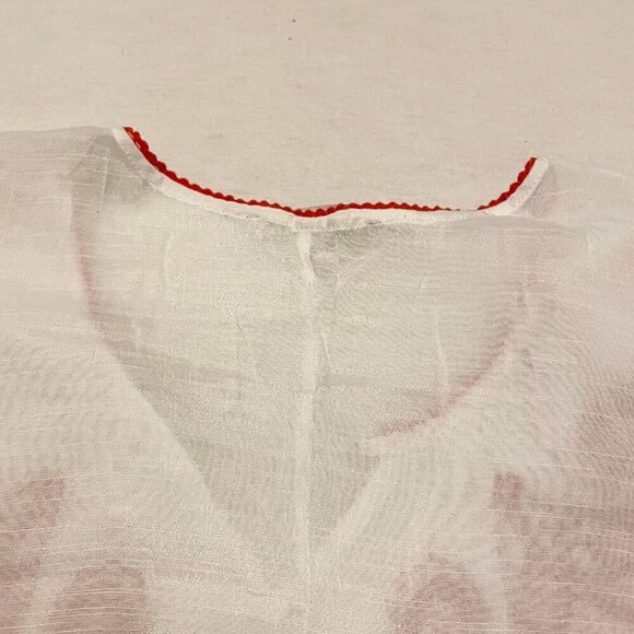 Forever 21 Embroidered Loose Fitting Semi Sheer Blouse Size Medium - Picture 10 of 15